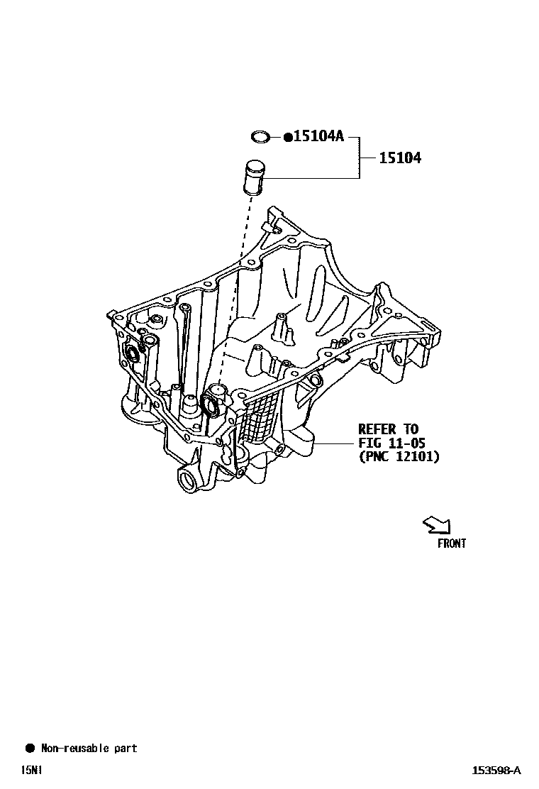 Toyota YARIS Engine Oil Pump EPC diagram — 153598A