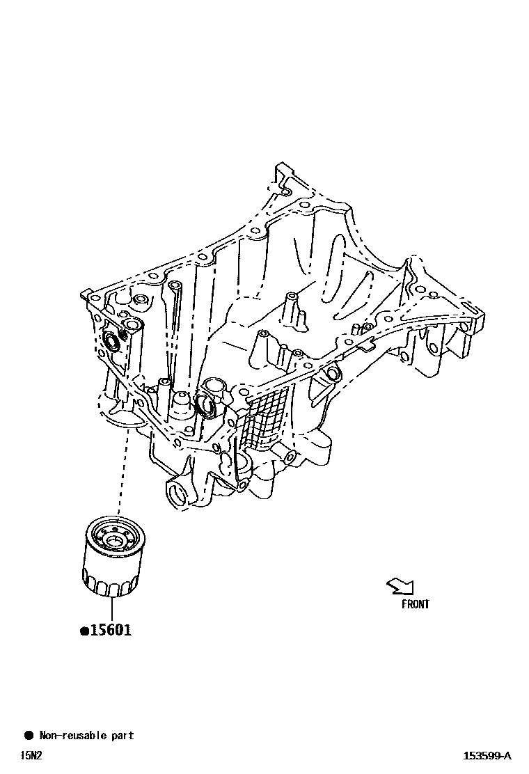 Toyota YARIS Oil Filter EPC diagram — 153599A