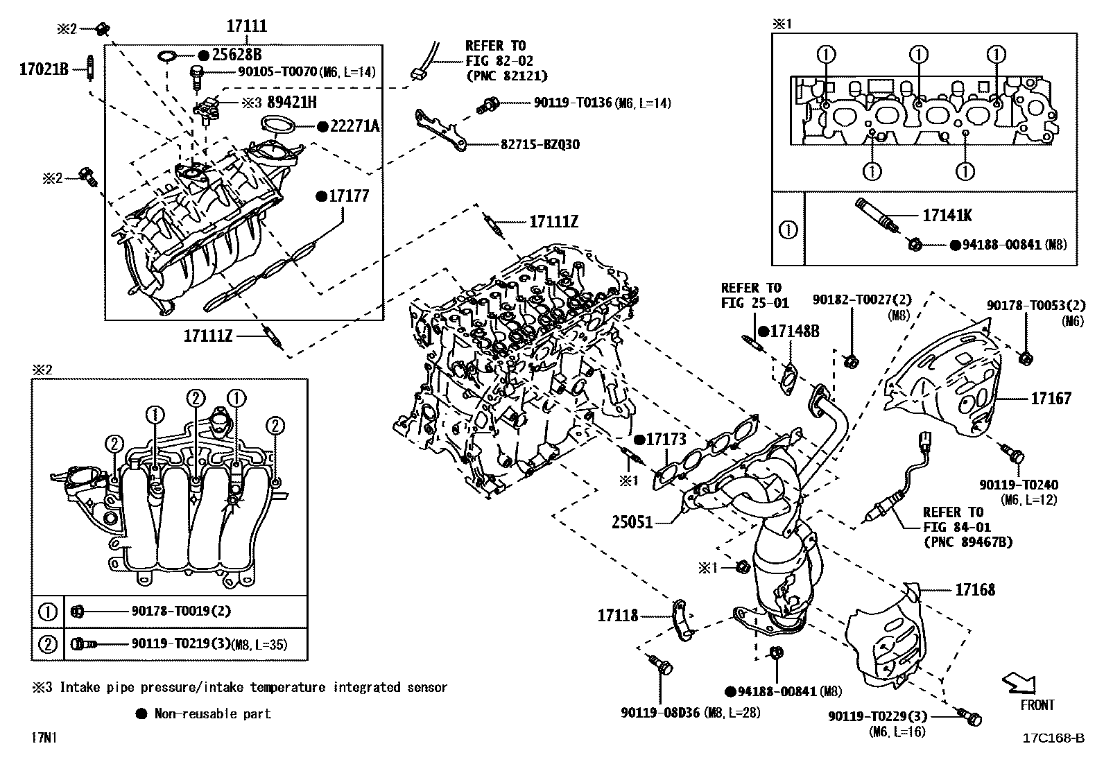Toyota YARIS Manifold EPC diagram — 17C168B
