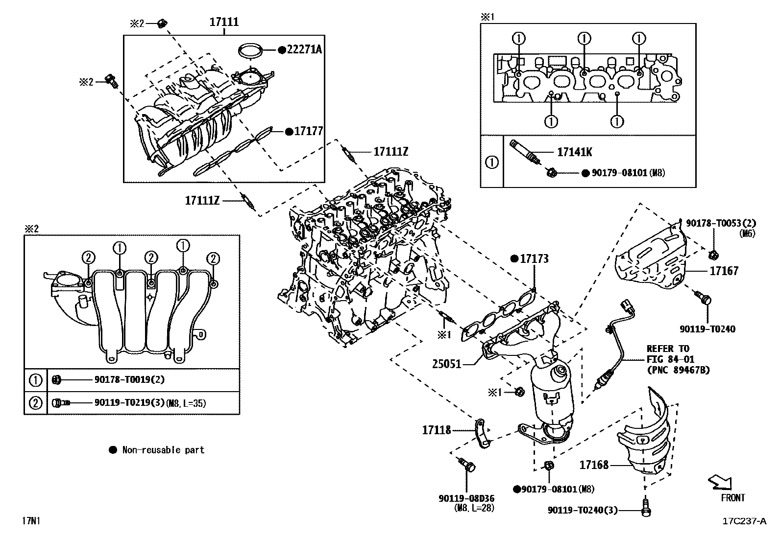 Toyota YARIS Manifold EPC diagram — 17C237A