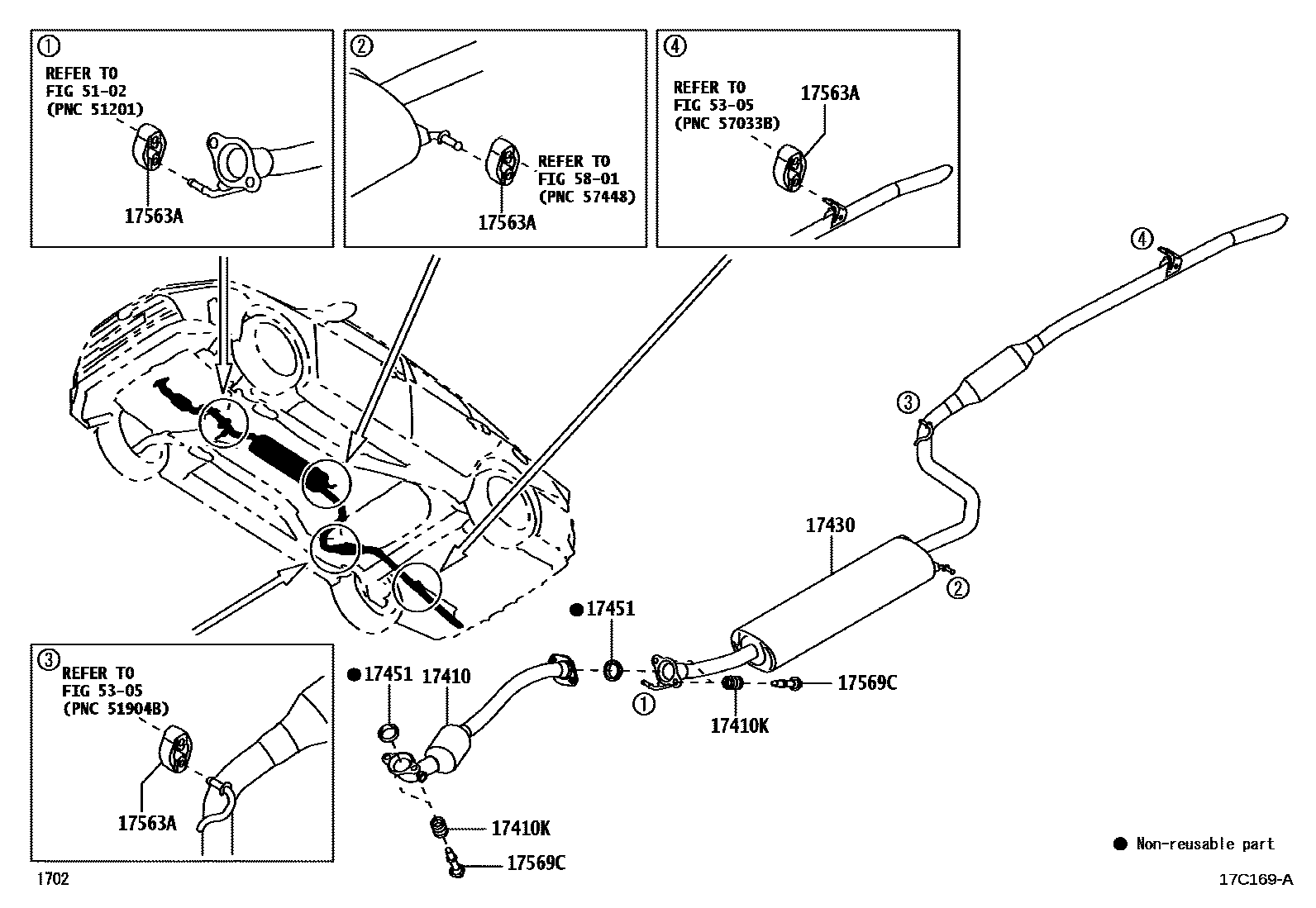 Toyota YARIS Exhaust Pipe EPC diagram — 17C169A