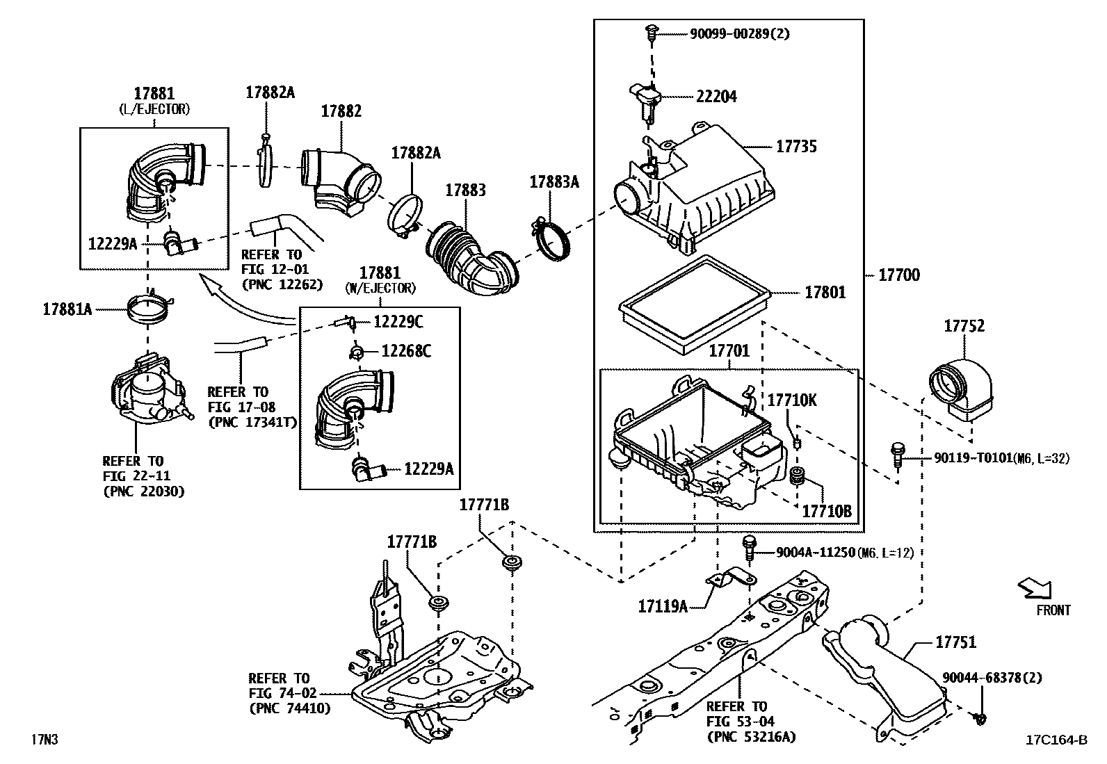 Toyota YARIS Air Cleaner EPC diagram — 17C164B