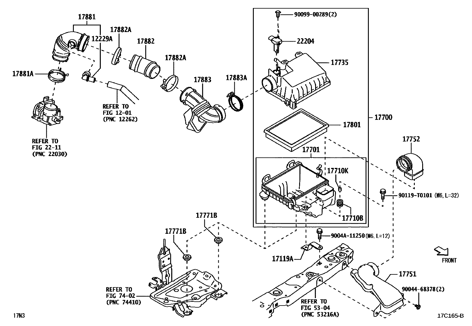 Toyota YARIS Air Cleaner EPC diagram — 17C165B