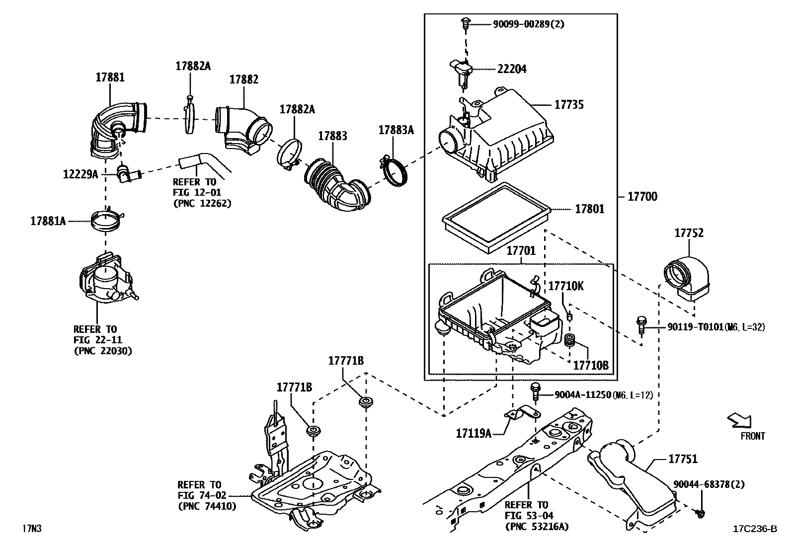 Toyota YARIS Air Cleaner EPC diagram — 17C236B