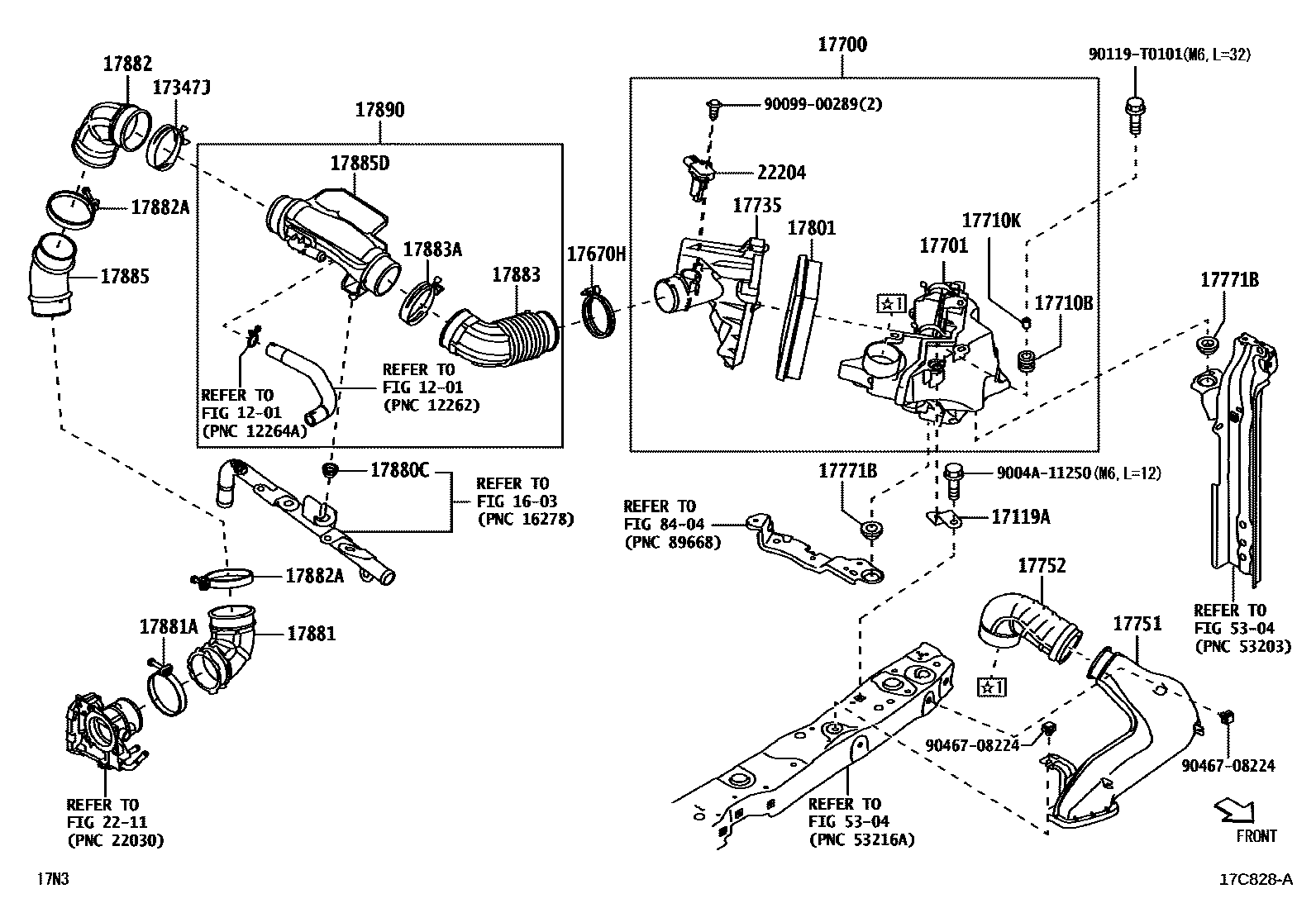 Toyota YARIS Air Cleaner EPC diagram — 17C828A