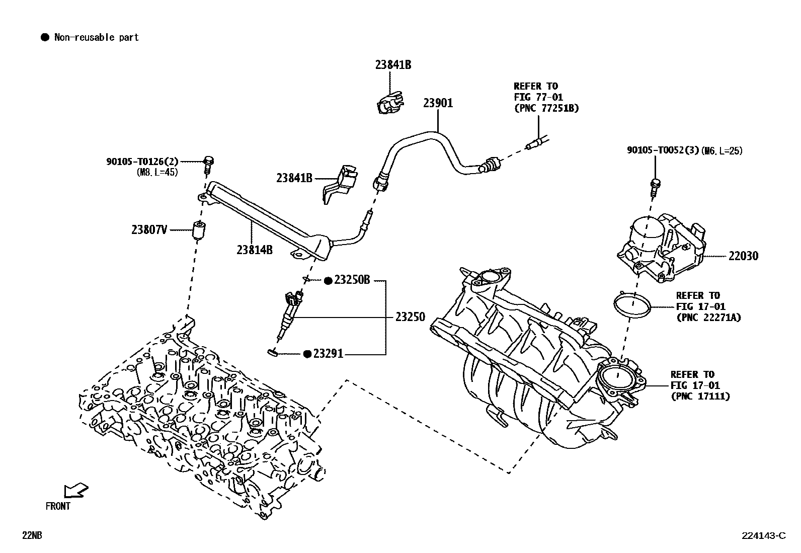Toyota YARIS 燃油喷射系统 EPC diagram — 224143C