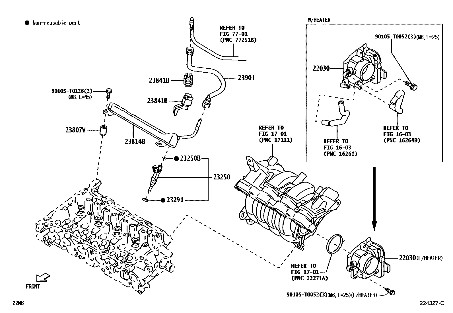 Toyota YARIS 燃油喷射系统 EPC diagram — 224327C