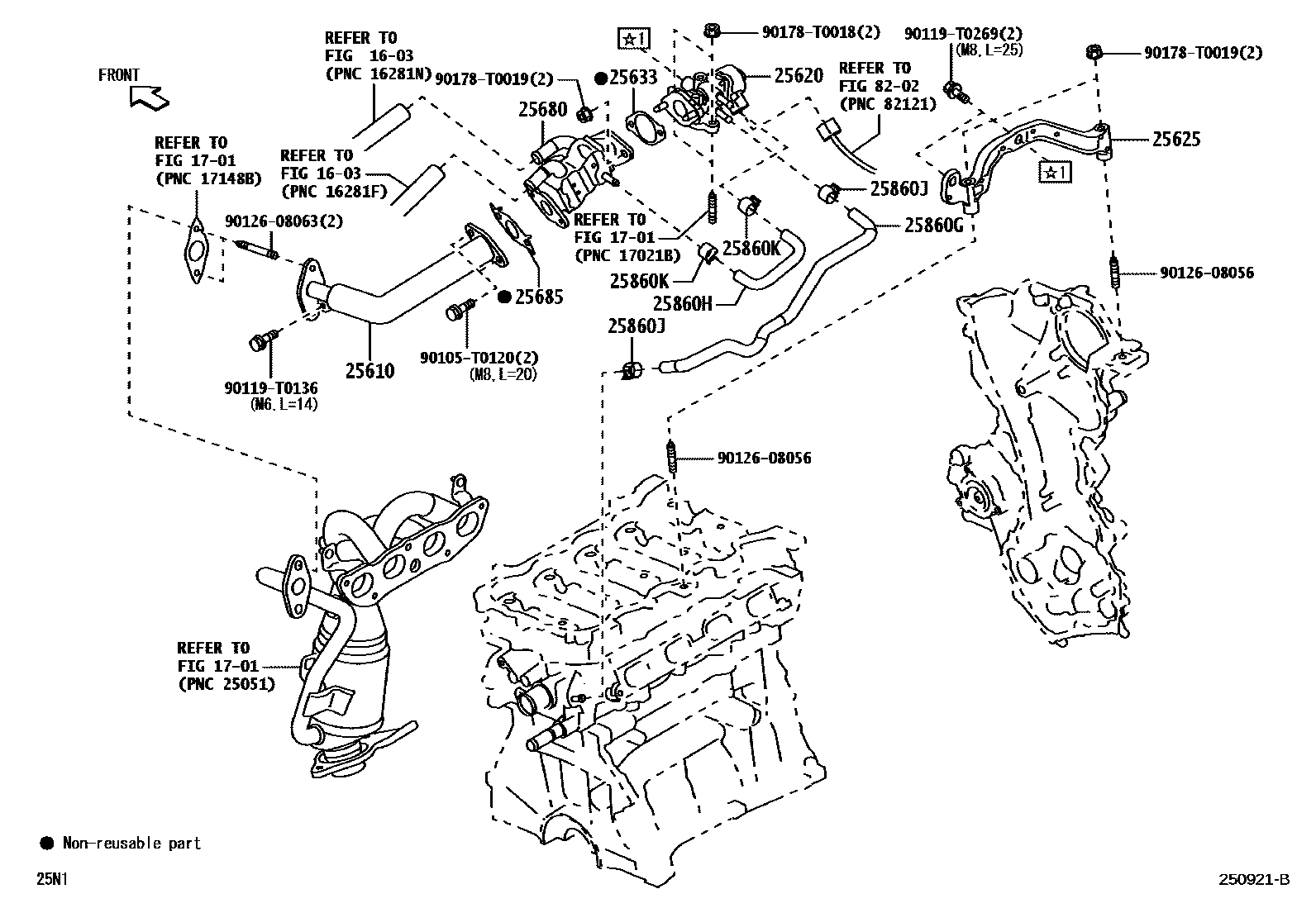 Toyota YARIS 废气再循环系统 EPC diagram — 250921B