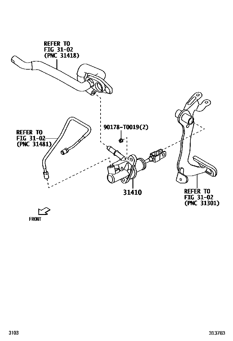 Toyota YARIS 离合器总泵 EPC diagram — 313783