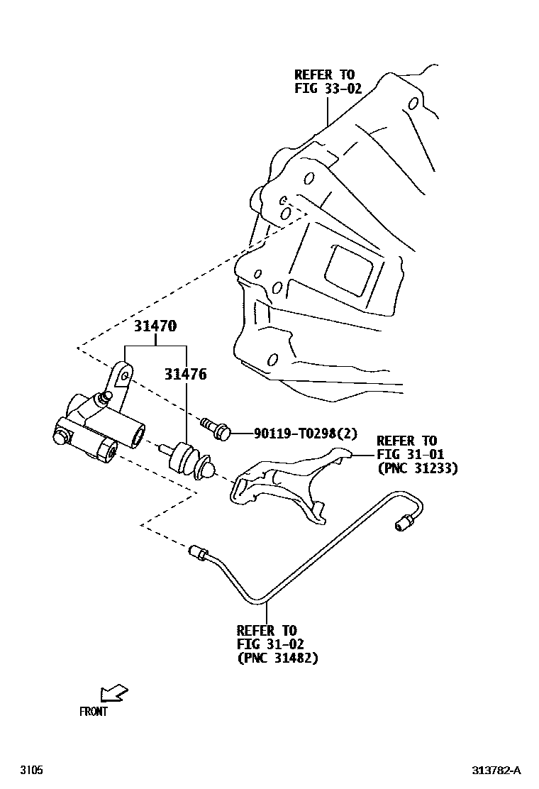 Toyota YARIS 离合器分离缸 EPC diagram — 313782A