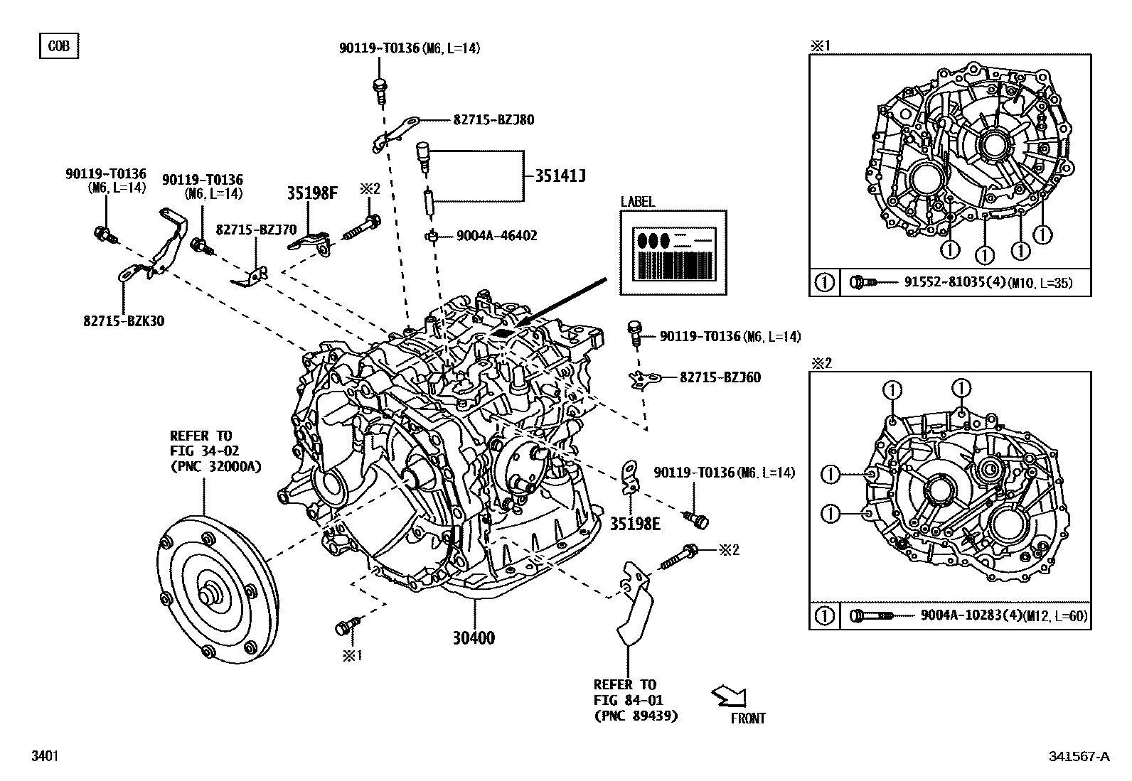 Toyota YARIS 传动桥总成(CVT) EPC diagram — 341567A