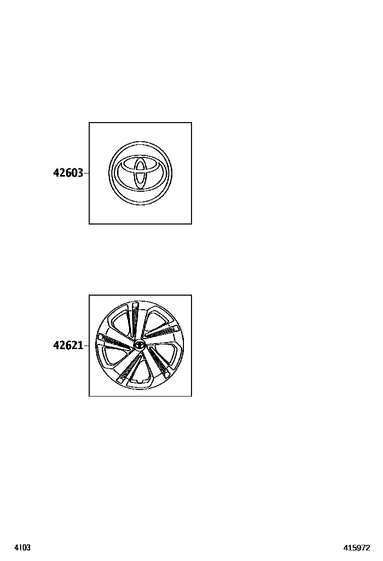 Toyota YARIS 车轮和车轮盖 EPC diagram — 415972