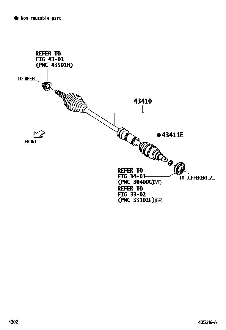 Toyota YARIS Front Drive Shaft EPC diagram — 4353I9A