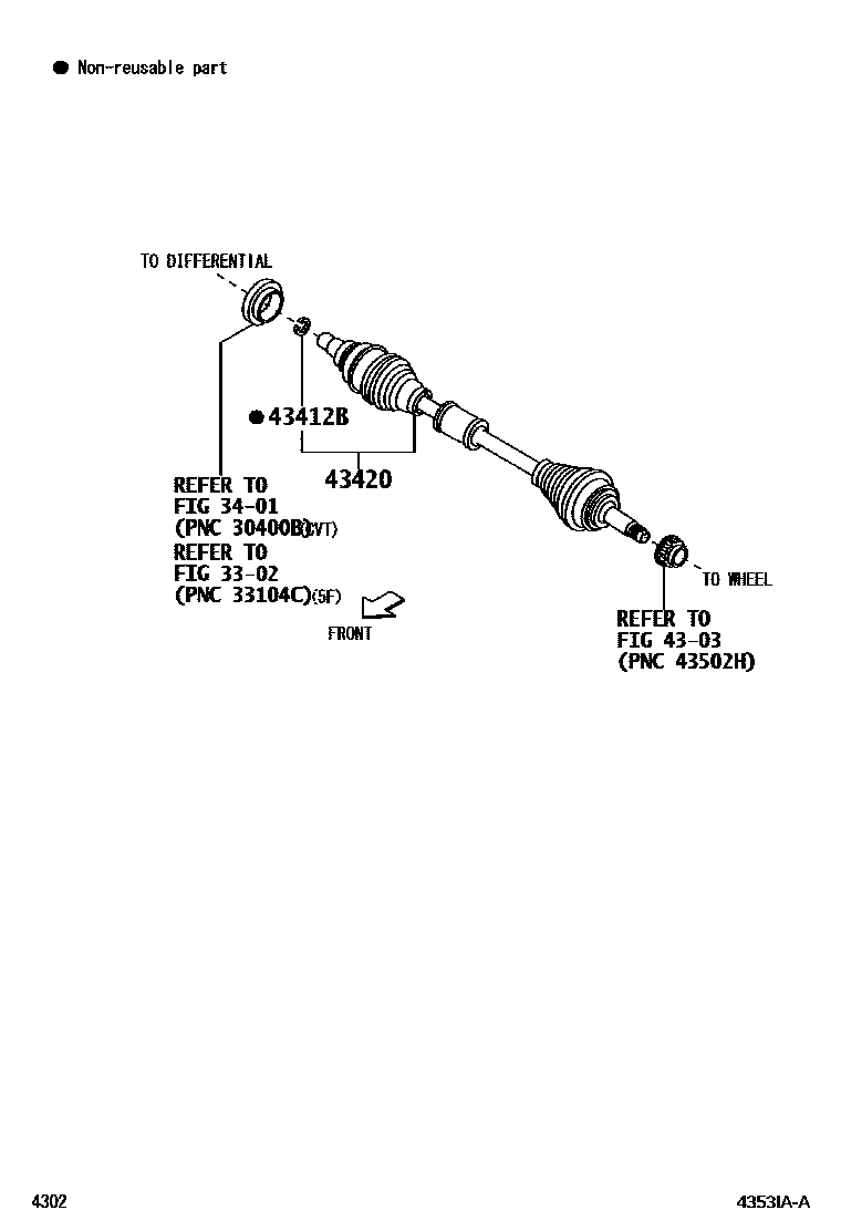 Toyota YARIS Front Drive Shaft EPC diagram — 4353IAA