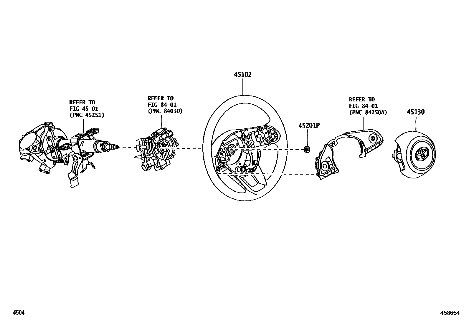 Toyota YARIS Steering Wheel EPC diagram — 458654