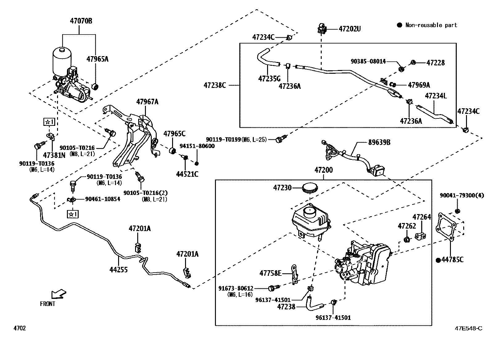 Toyota YARIS 制动总泵 EPC diagram — 47E548C