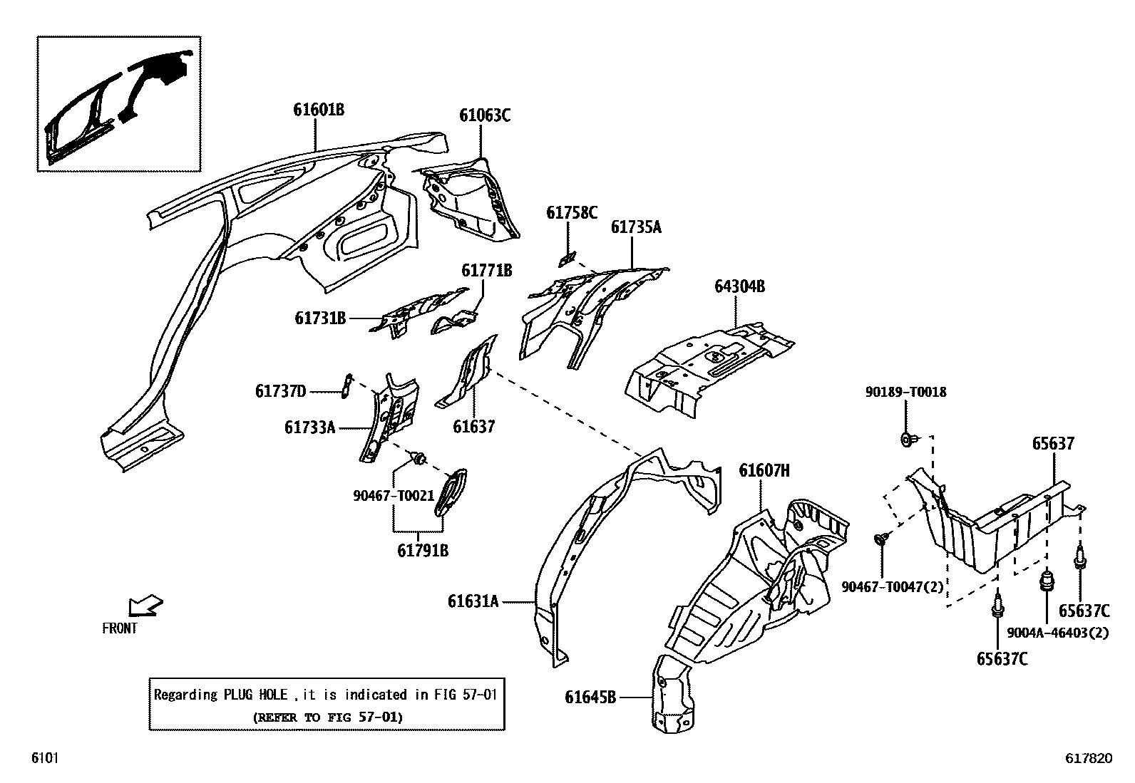 Toyota YARIS 侧梁 EPC diagram — 617820