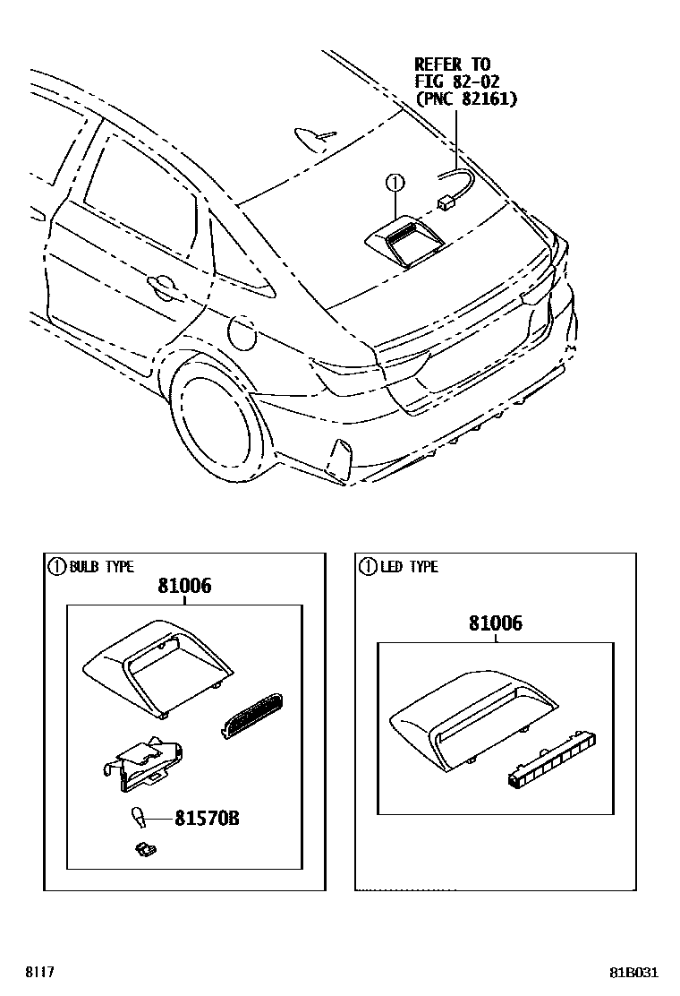 Toyota YARIS 高位刹车灯 EPC diagram — 81B031