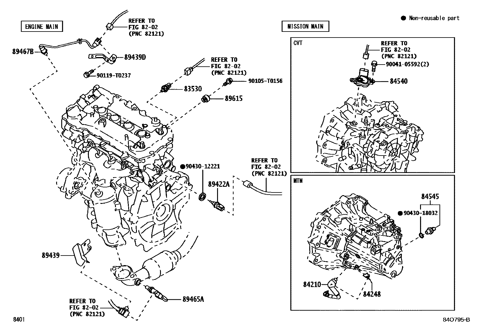 Toyota YARIS 开关和继电器和ECU EPC diagram — 84O795B