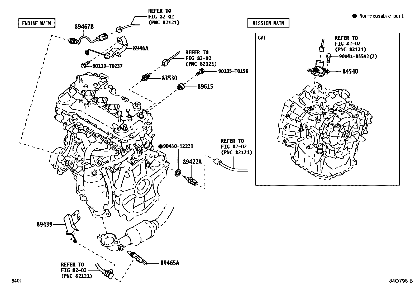 Toyota YARIS 开关和继电器和ECU EPC diagram — 84O796B