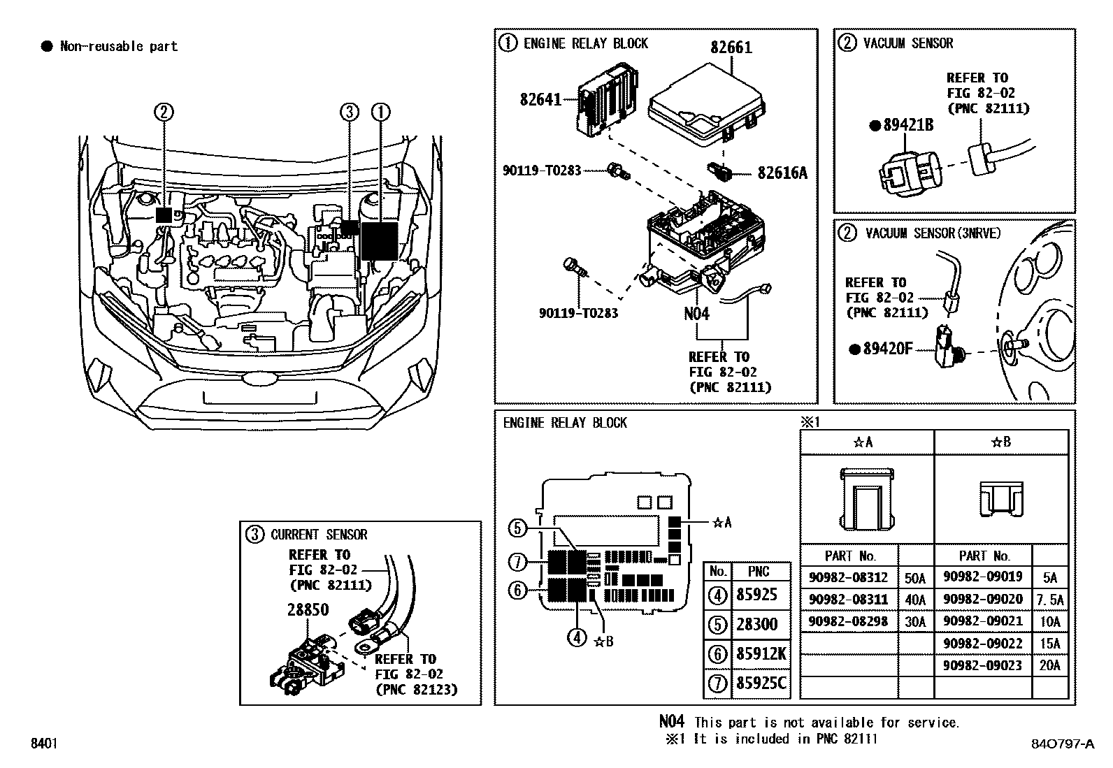 Toyota YARIS 开关和继电器和ECU EPC diagram — 84O797A