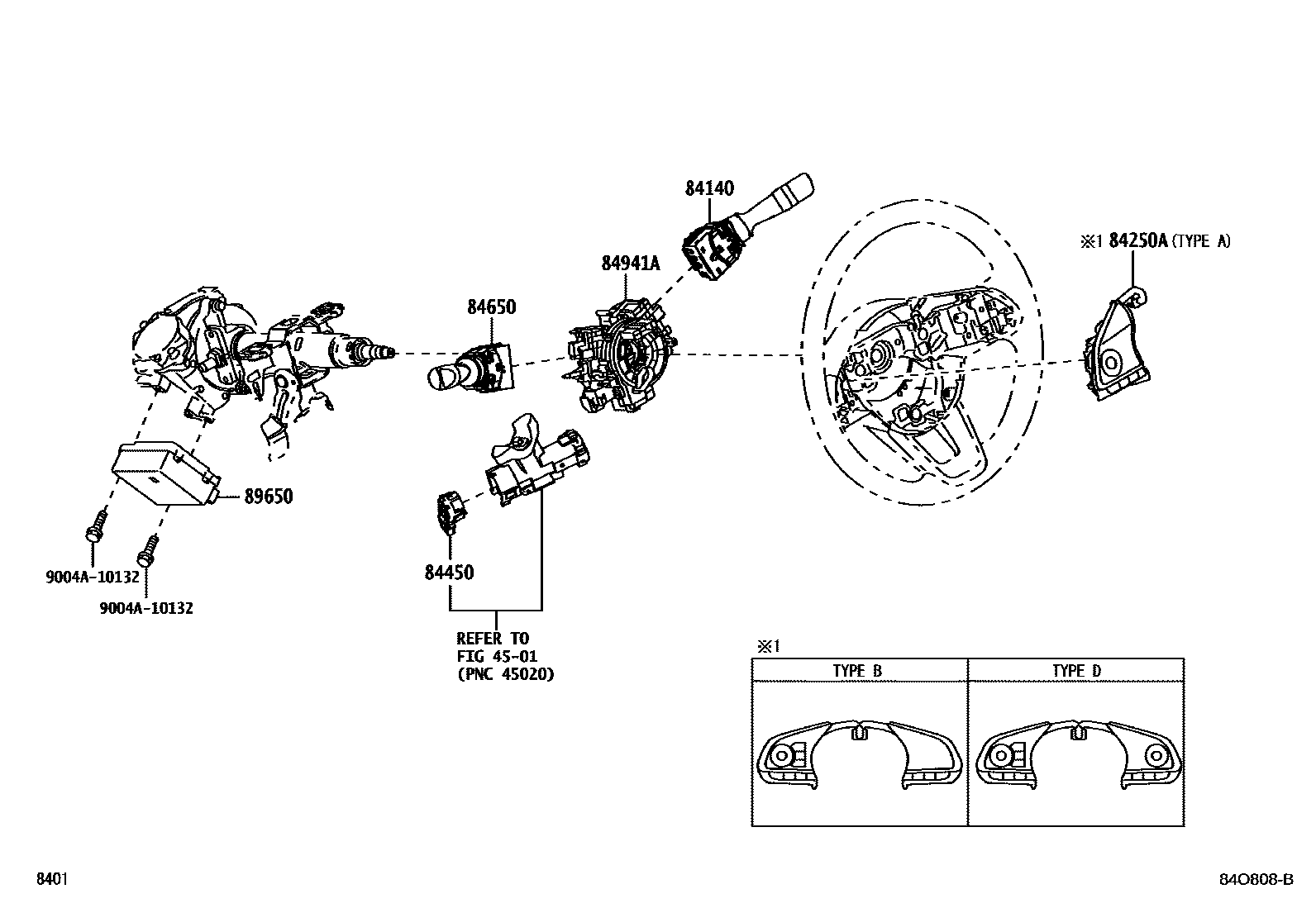 Toyota YARIS 开关和继电器和ECU EPC diagram — 84O808B