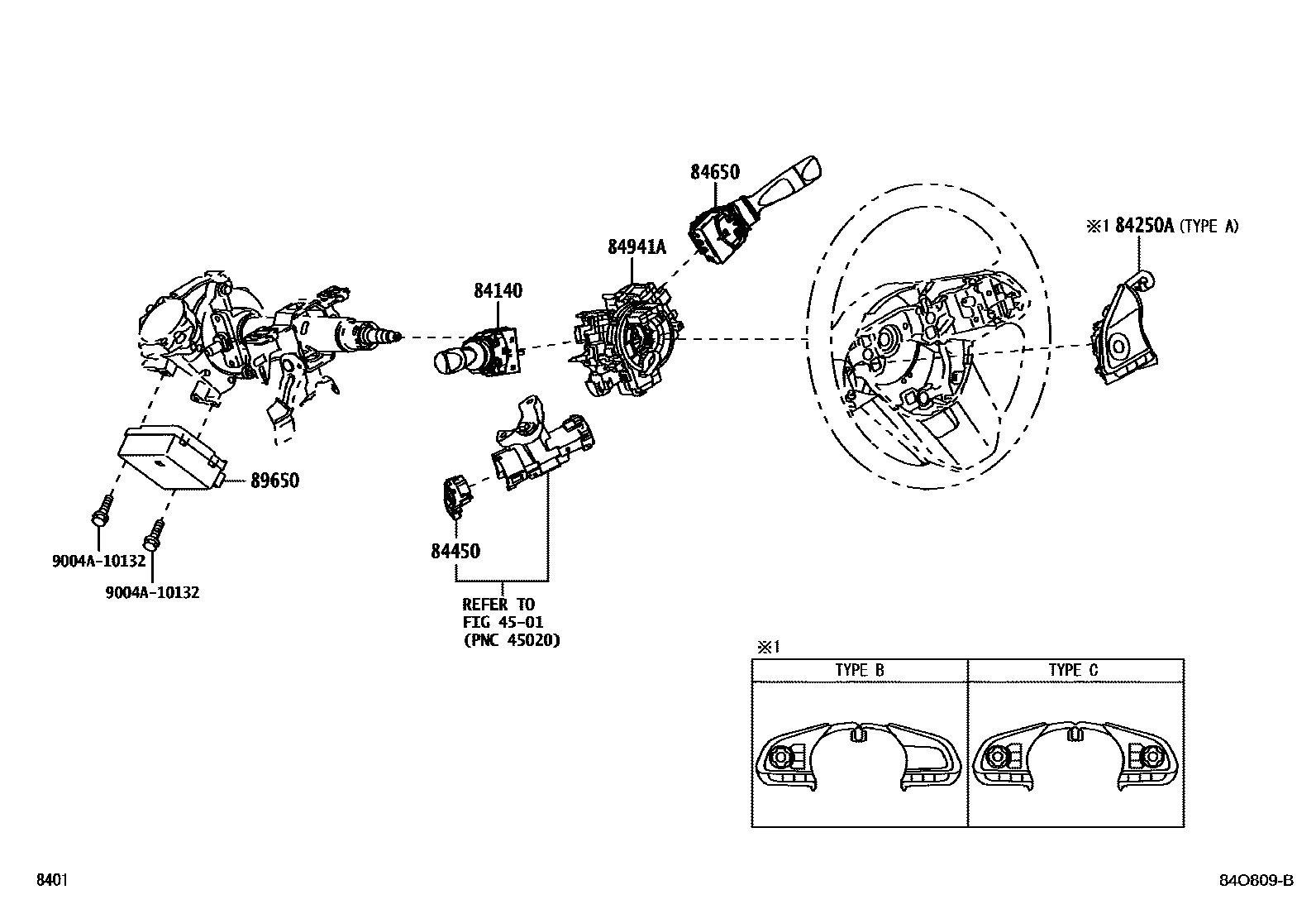 Toyota YARIS 开关和继电器和ECU EPC diagram — 84O809B
