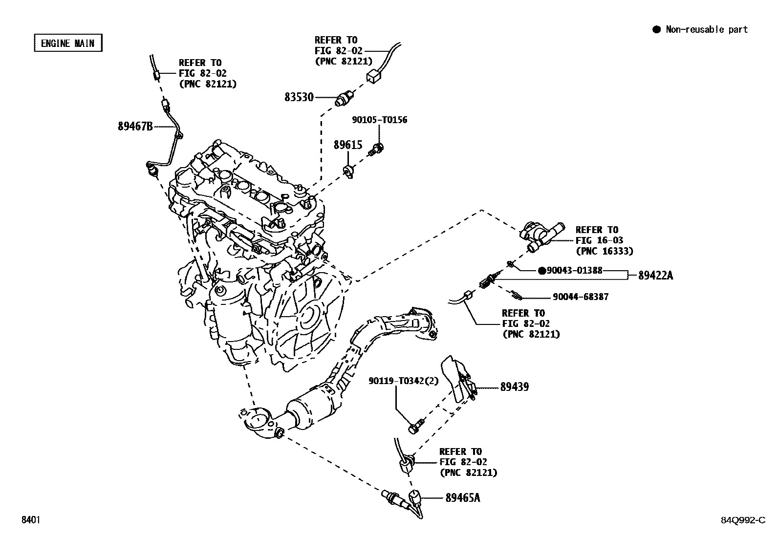 Toyota YARIS 开关和继电器和ECU EPC diagram — 84Q992C