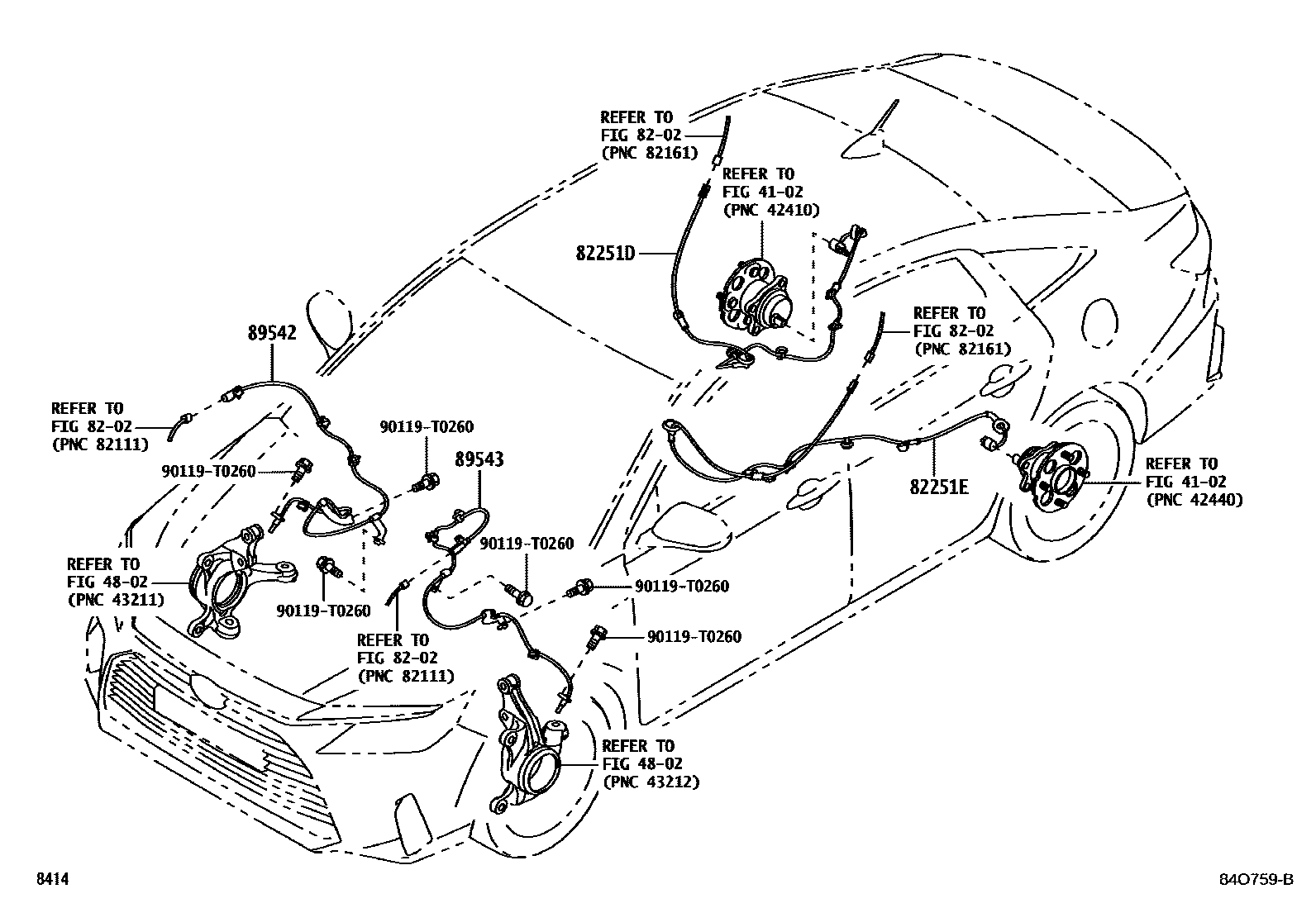 Toyota YARIS ABS 和 VSC EPC diagram — 84O759B