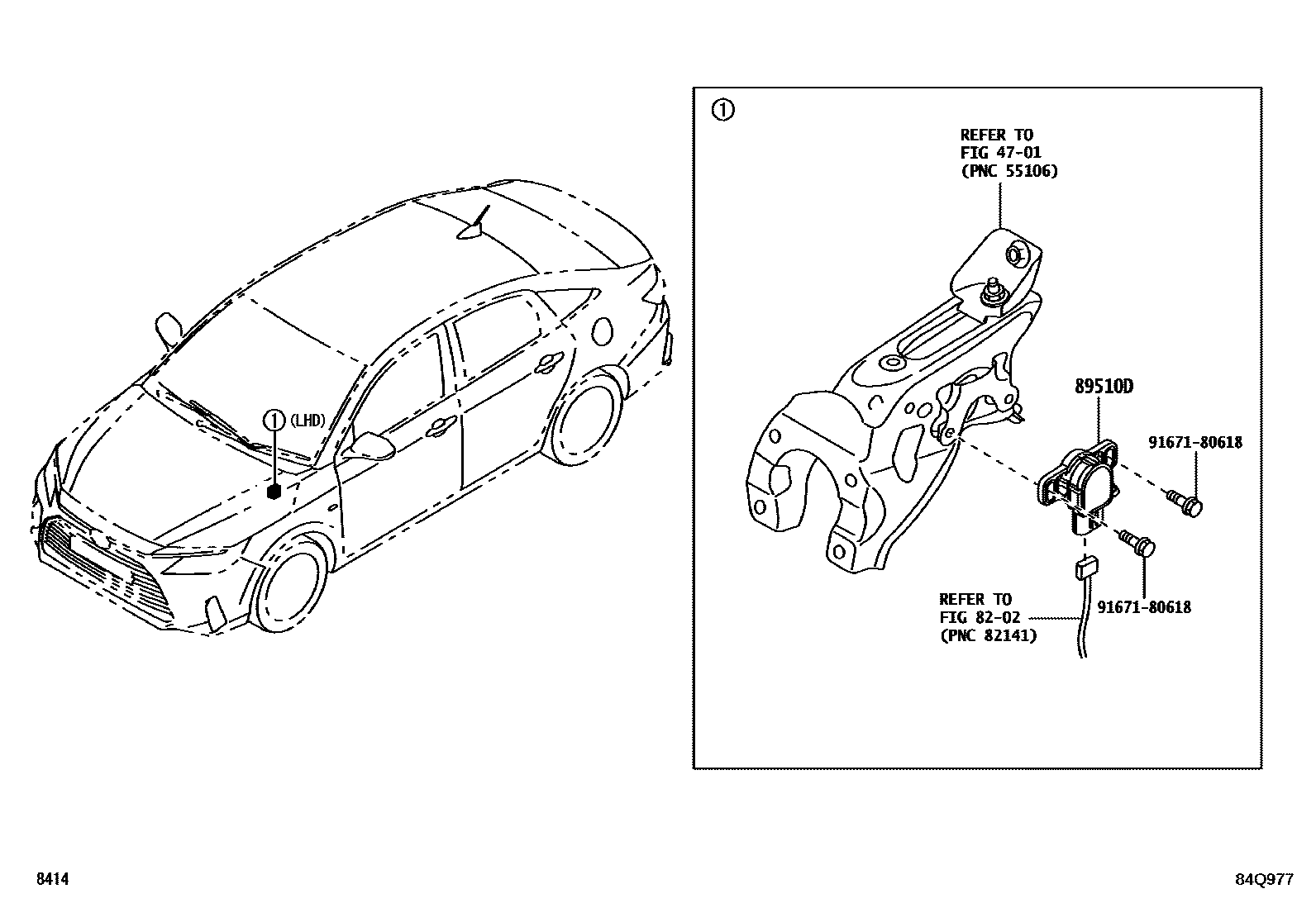 Toyota YARIS ABS 和 VSC EPC diagram — 84Q977