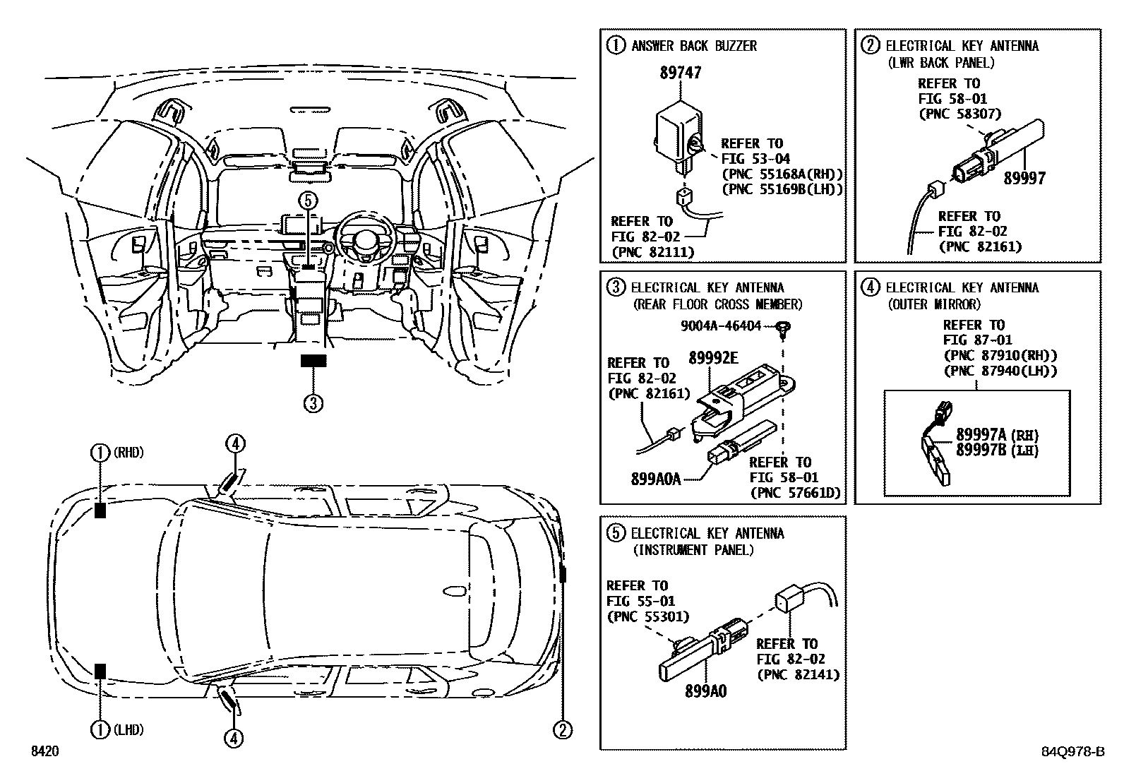 Toyota YARIS 遥控门锁 EPC diagram — 84Q978B