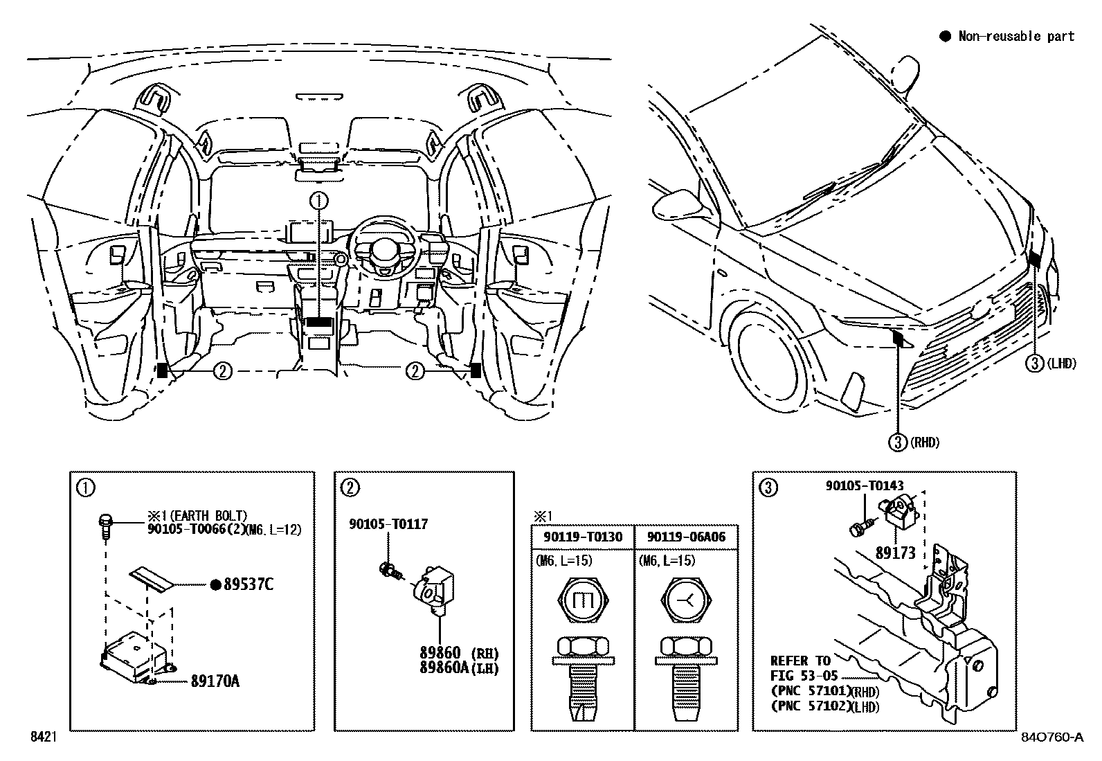 Toyota YARIS 空气囊 EPC diagram — 84O760A
