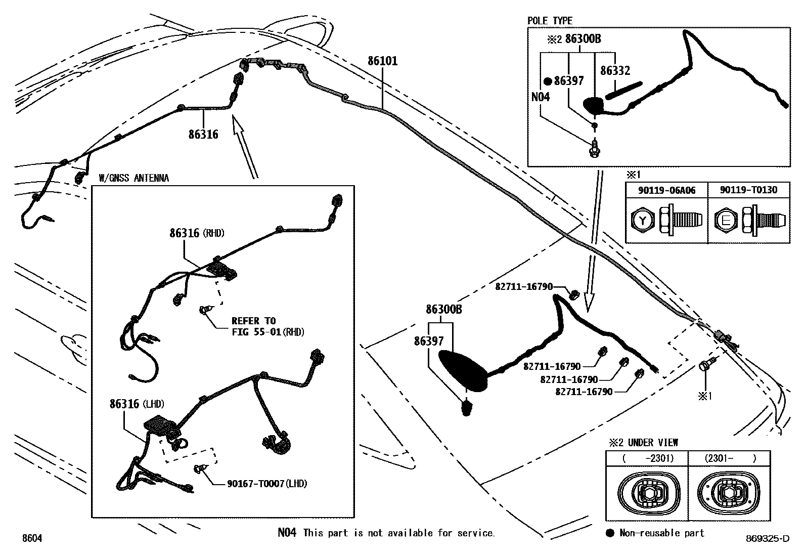 Toyota YARIS antenna EPC diagram — 869325D