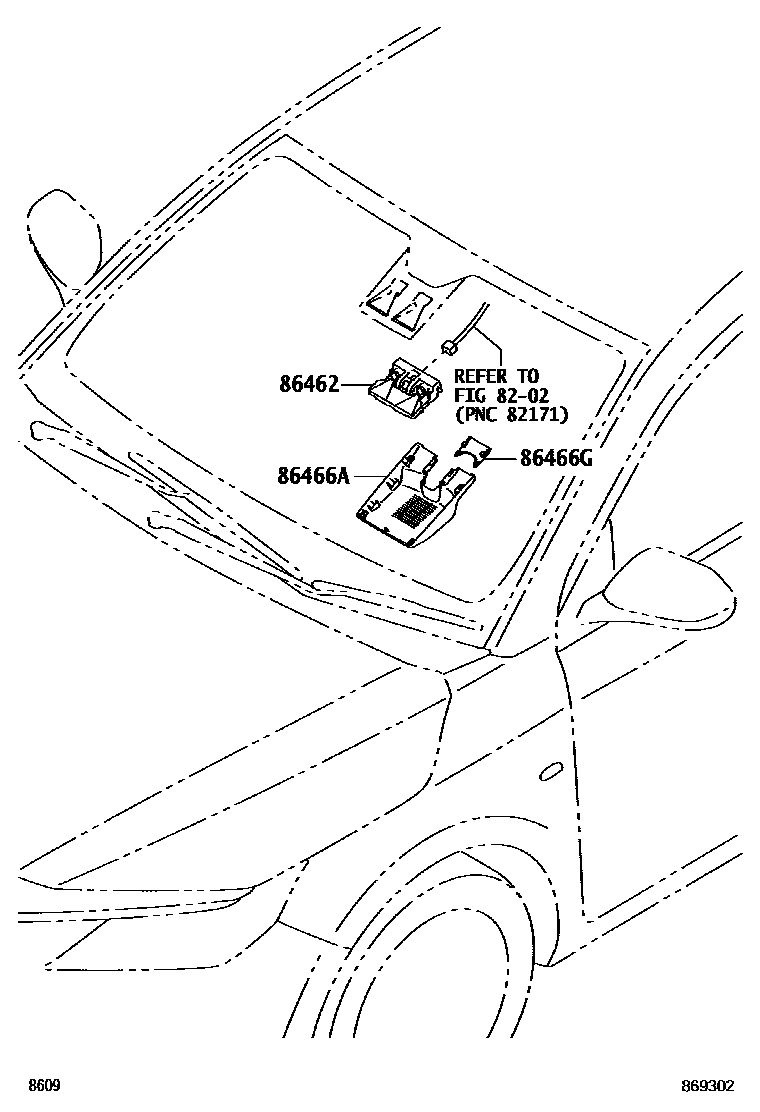 Toyota YARIS 车道保持辅助系统 EPC diagram — 869302