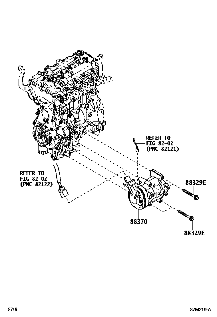 Toyota YARIS Heating & Air Conditioning - Compressor EPC diagram — 87M219A