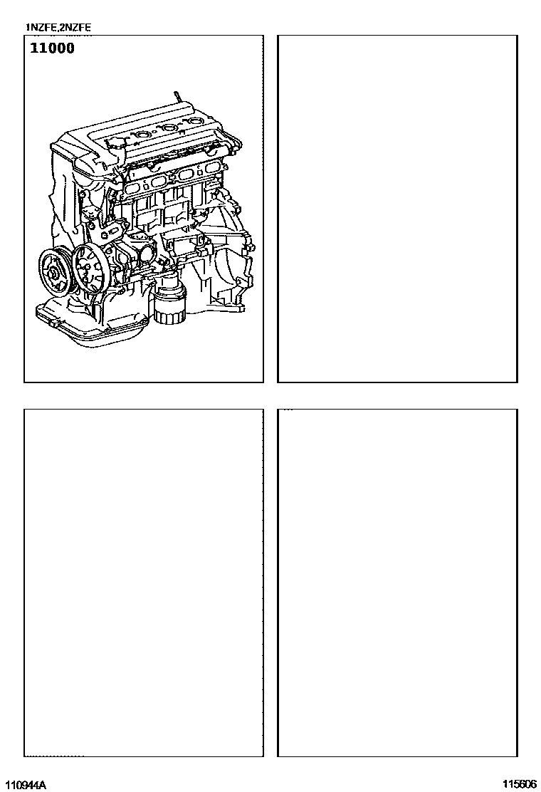 Toyota YARIS Partial Engine Assembly EPC diagram — 115606