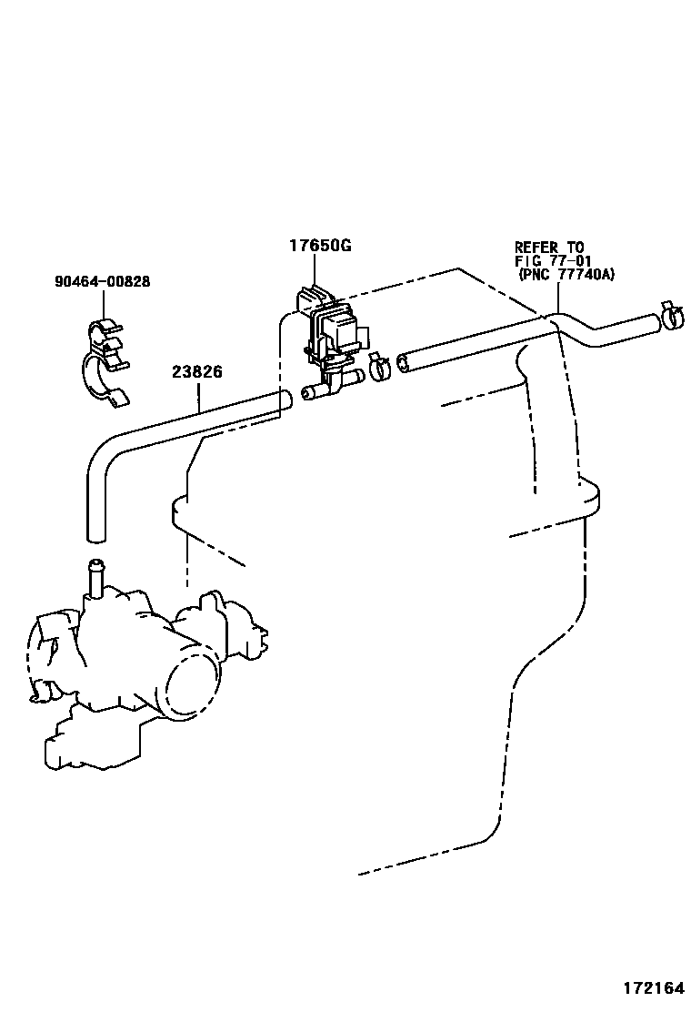 Toyota YARIS vacuum tube EPC diagram — 172164