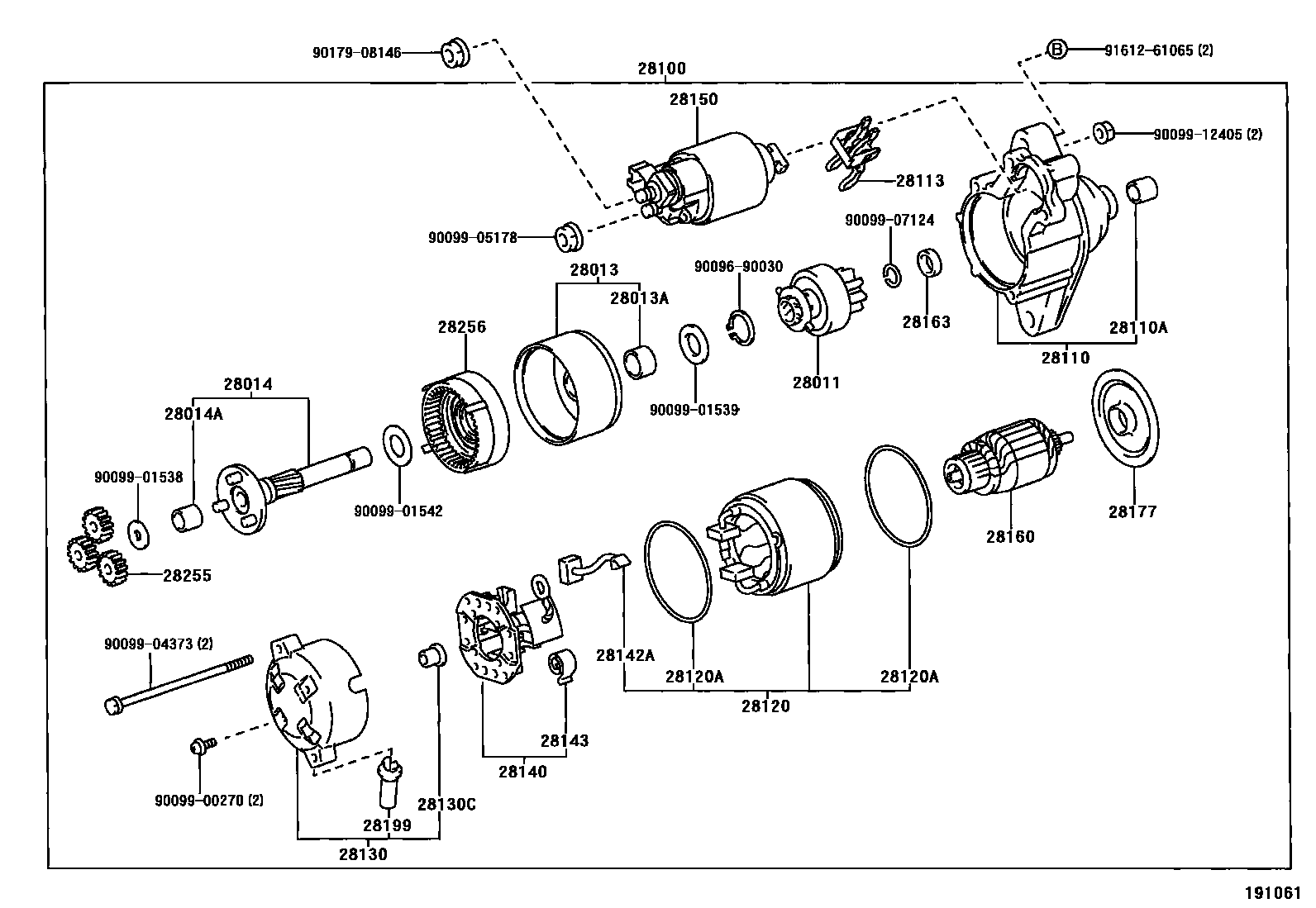 Toyota YARIS 起动机 EPC diagram — 191061