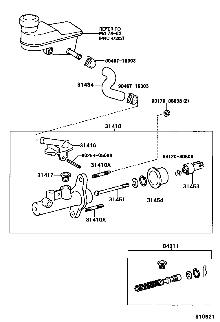 Toyota YARIS 离合器总泵 EPC diagram — 310621