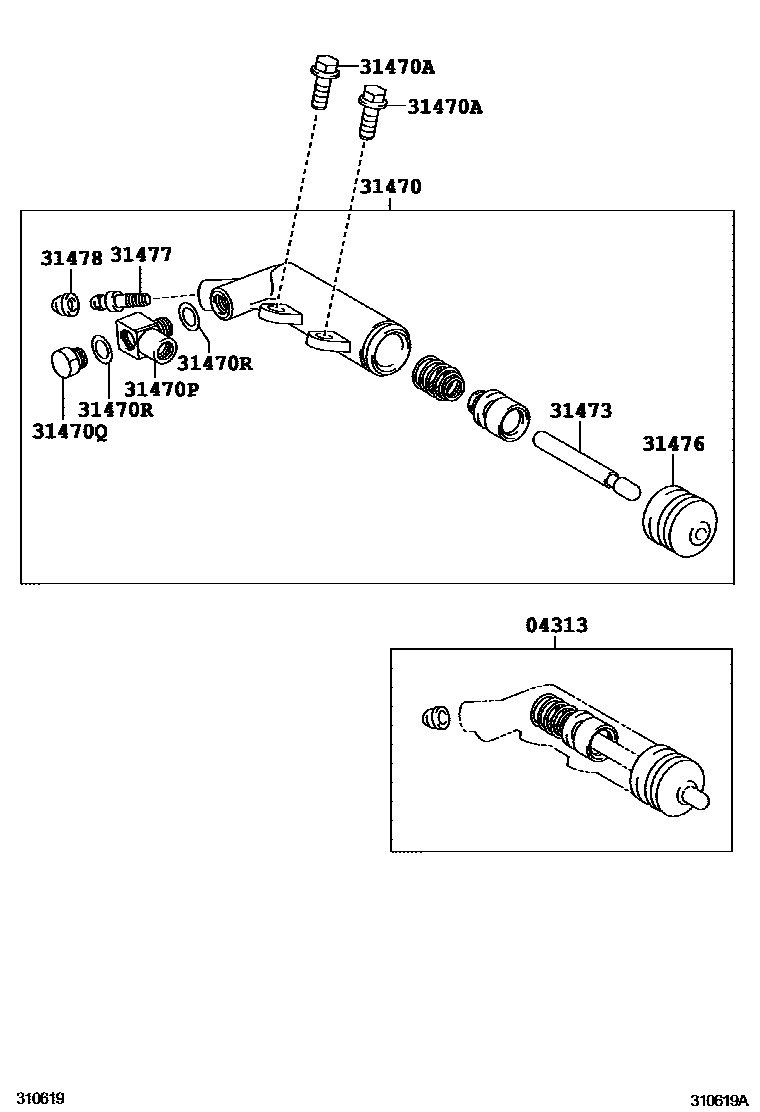 Toyota YARIS 离合器分离缸 EPC diagram — 310619A