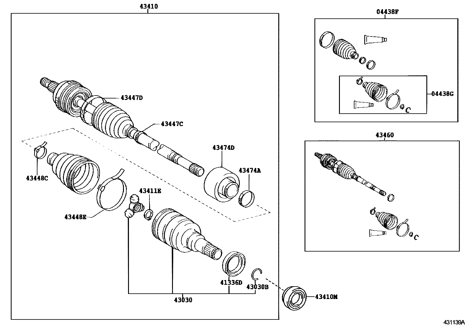 Toyota YARIS Front Drive Shaft EPC diagram — 431139A