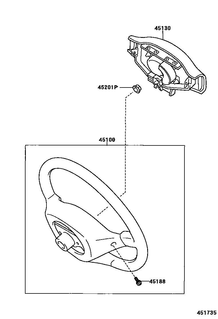 Toyota YARIS Steering Wheel EPC diagram — 451735