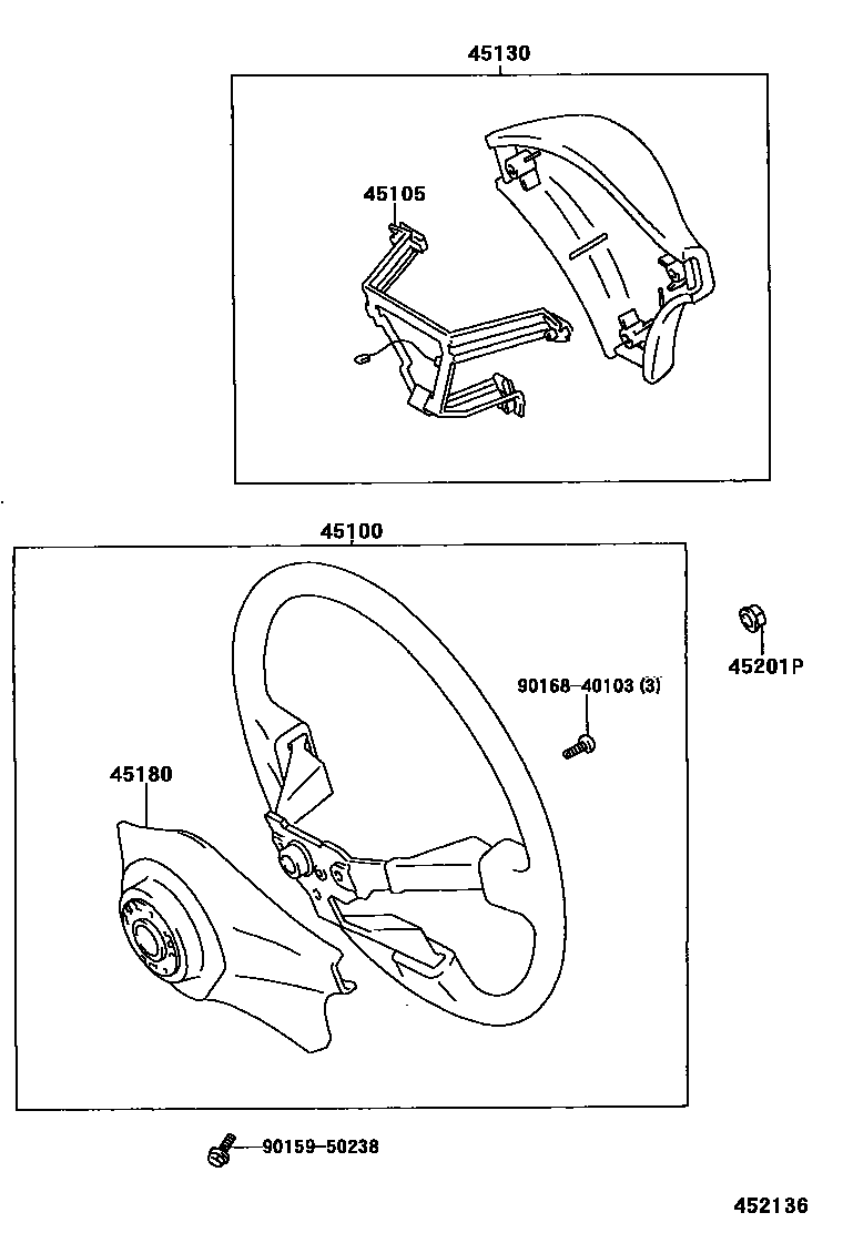 Toyota YARIS Steering Wheel EPC diagram — 452136