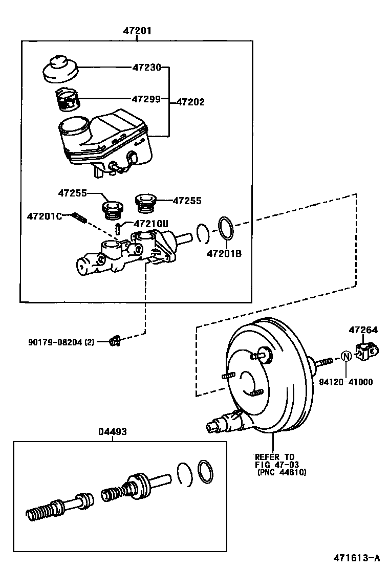 Toyota YARIS 制动总泵 EPC diagram — 471613A