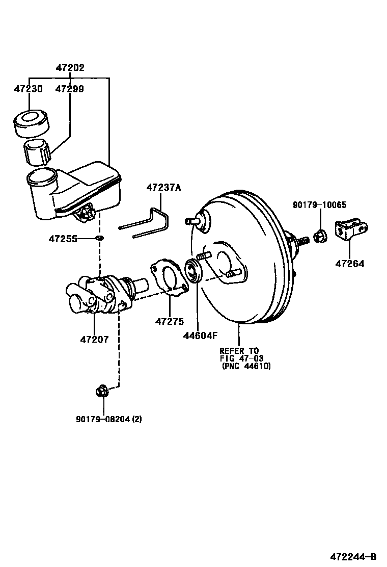 Toyota YARIS 制动总泵 EPC diagram — 472244B