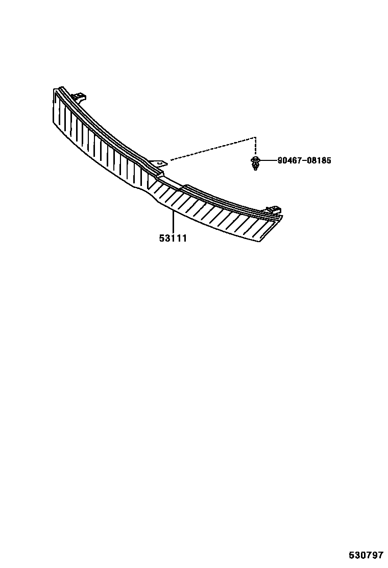 Toyota YARIS radiator grille EPC diagram — 530797