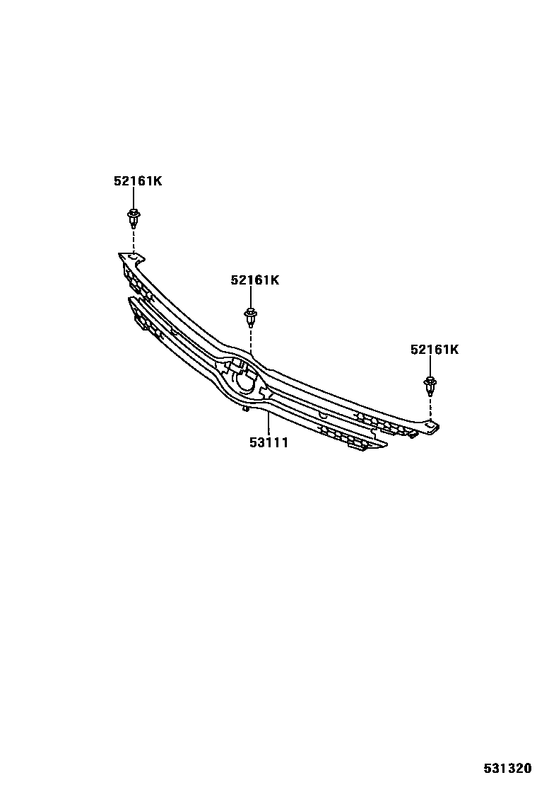 Toyota YARIS radiator grille EPC diagram — 531320