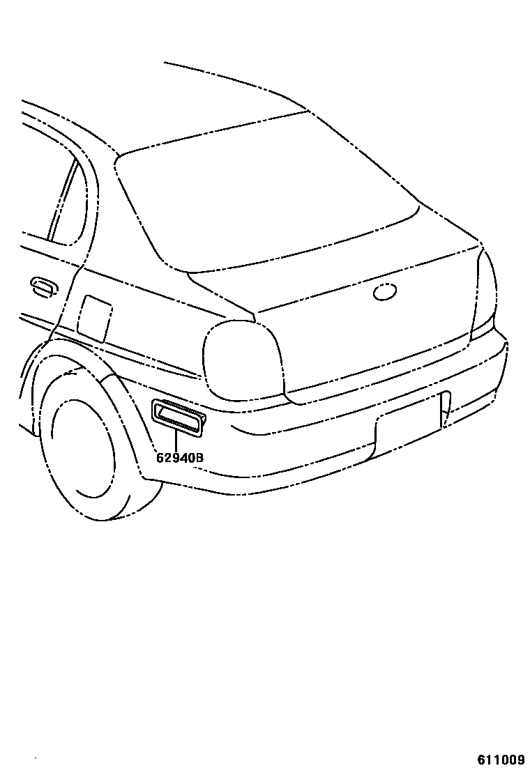 Toyota YARIS 车侧通风装置 EPC diagram — 611009