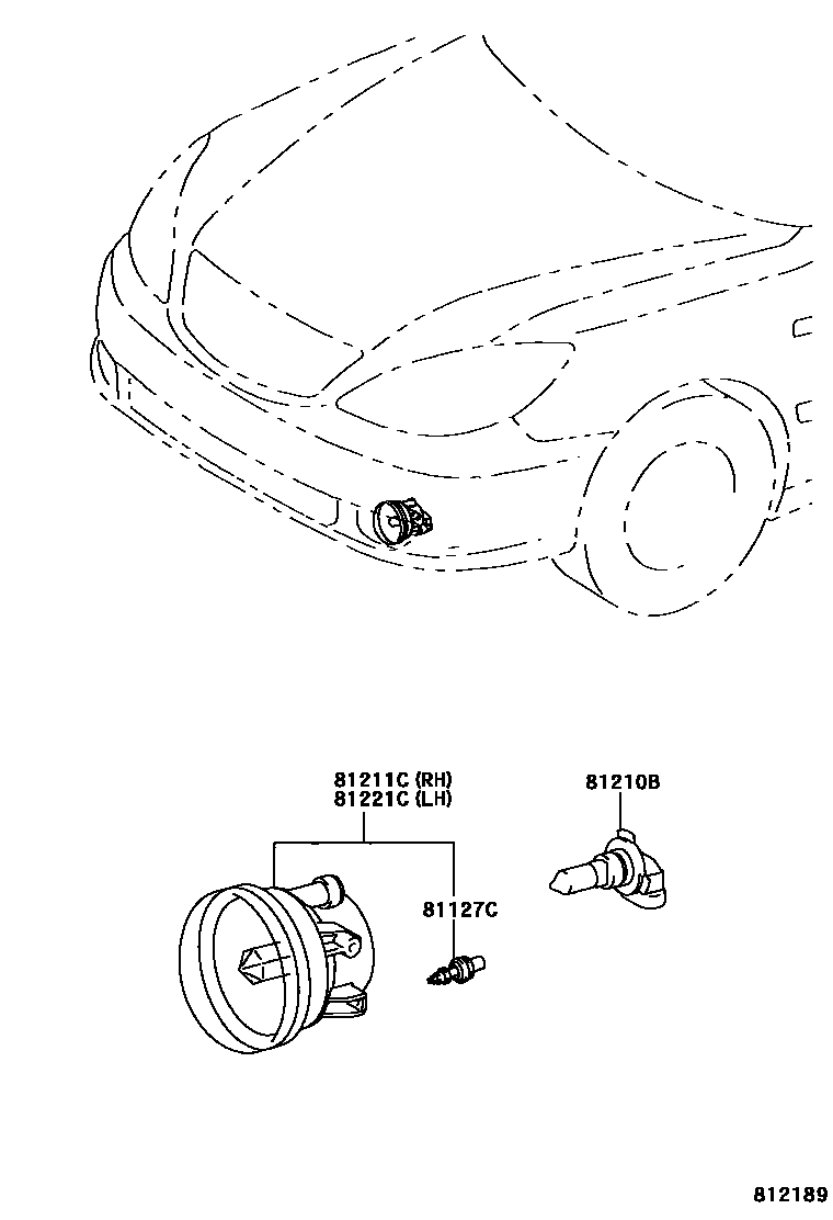 Toyota YARIS Fog Lamp EPC diagram — 812189