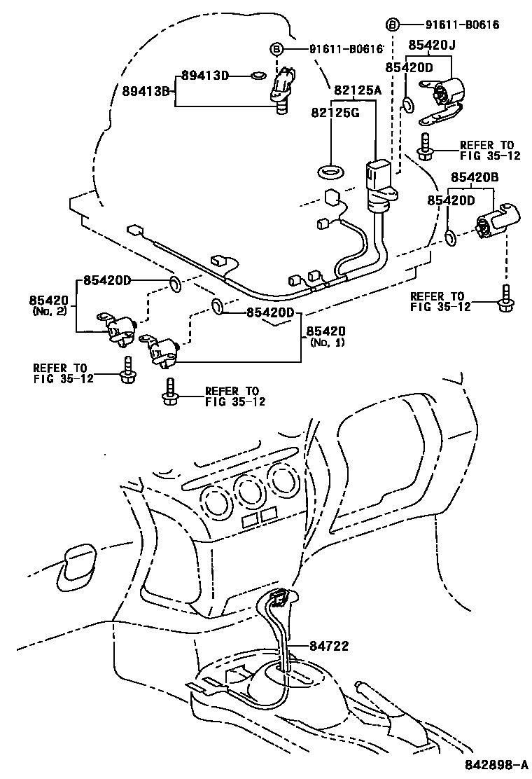 Toyota YARIS 超速档和电子控制变速器 EPC diagram — 842898A